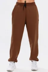 Pantaloni Basic din Bumbac — Maro