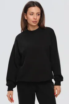 Pulover de bază din bumbac — Negru