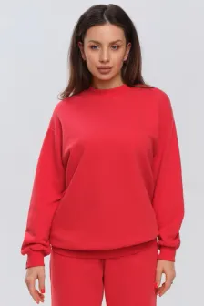 Pulover de bază din bumbac — Roșu