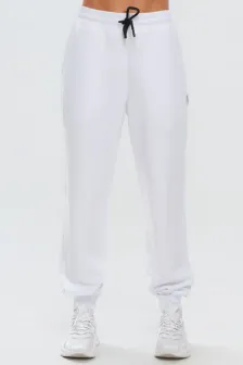 Pantaloni Basic din Bumbac — Alb