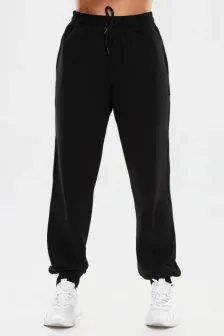 Pantaloni Basic din Bumbac — Negru