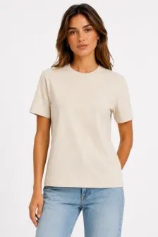 Tricou de bază — Bej Crem