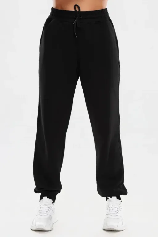 Pantaloni Basic din Bumbac — Negru