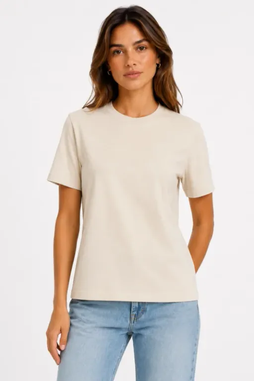 Tricou de bază — Bej Crem