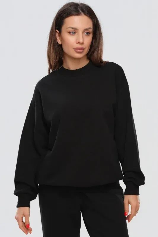 Pulover de bază din bumbac — Negru
