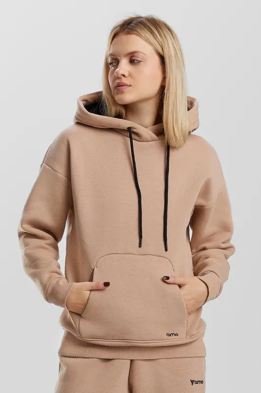 Hanorac Cotton Fleece — Bej