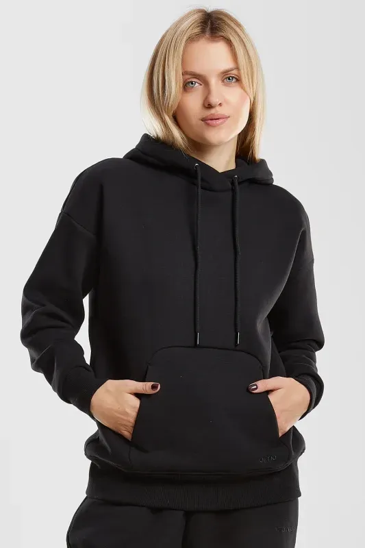 Hanorac Cotton Fleece — Negru