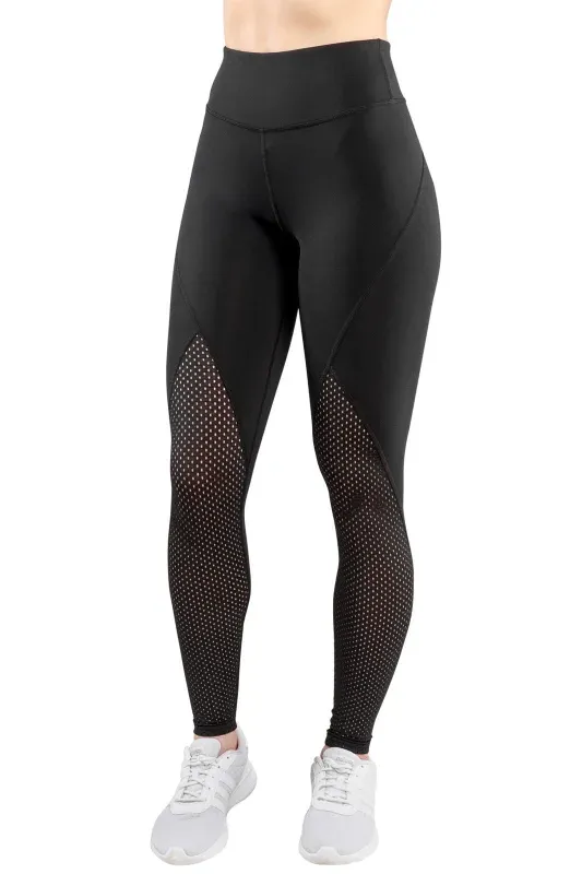 Leggings Plasă Față — Negru