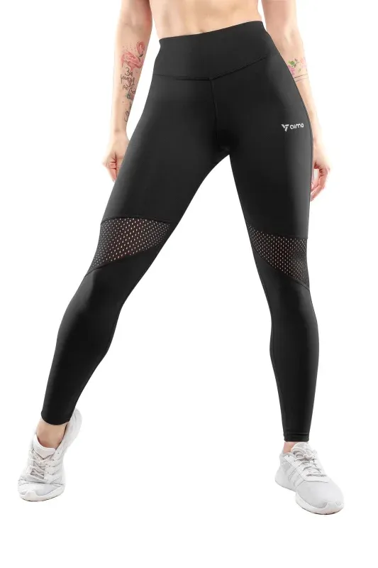 Leggings Plasă Genunchi — Negru