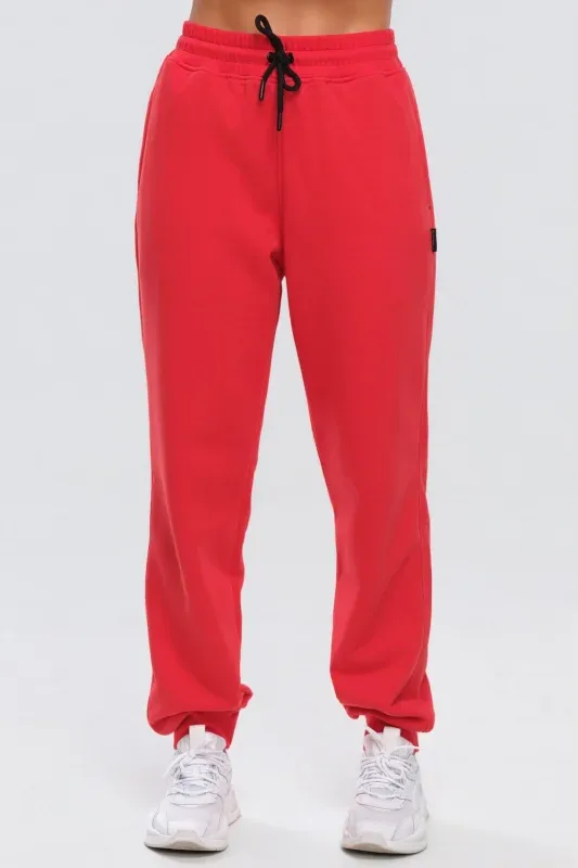 Pantaloni Basic din Bumbac — Roșu