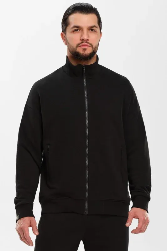 Jachetă de bază din bumbac — Negru