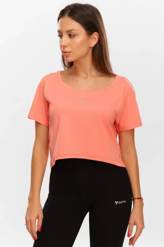 Tricou Sport Crop Lejer — Galben