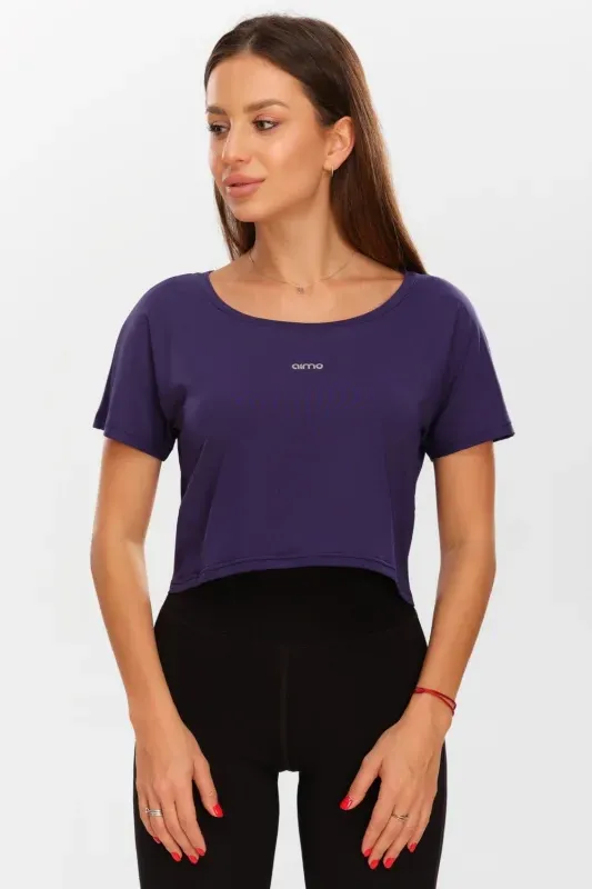 Tricou Sport Crop Lejer — Mov