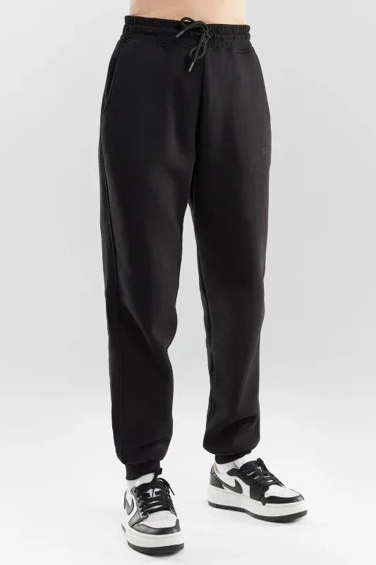 Pantaloni Cotton Fleece — Negru