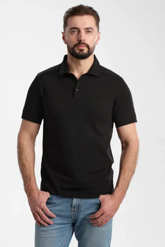 Tricou Polo — Negru