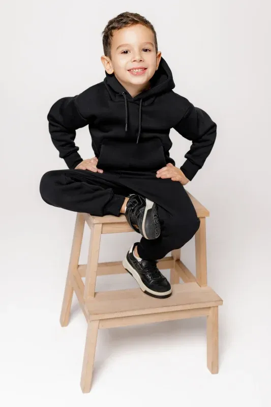 Costum Cotton Fleece — Negru