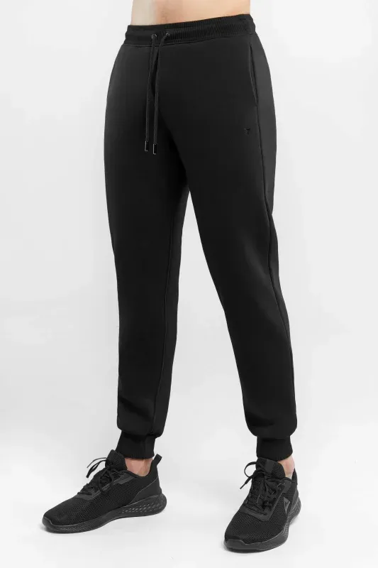 Pantaloni Cotton Fleece — Negru