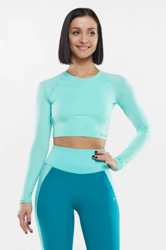 Top Sport cu Mânecă Lungă — Verde mentă